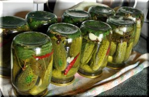 Огурчики в литровые банки