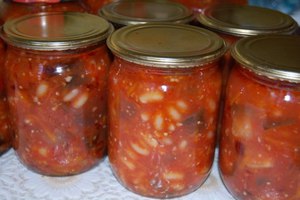 Рецепт лечо с добавлением фасоли и баклажанов
