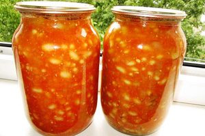 Лечо на зиму  - рецепт с белой фасолью
