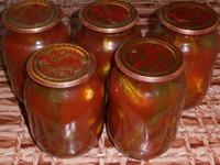 Маринованные огурцы в томате - зимние заготовки