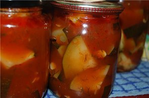 Маринованные кабачки с кетчупрм