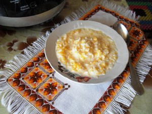 Молочная каша из тыквы с добавлением риса