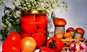 Помидоры с грибами - вкусный зимний салат