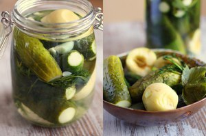 Бочковые огурцы в стеклянной банке