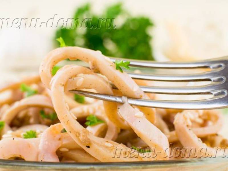 Маринованные кальмары ароматные
