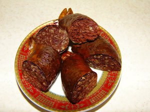Кровяная колбаса с гречкой