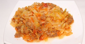 Рецепты капусты тушеной с фаршем