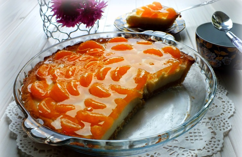 Творожный торт с мандаринами