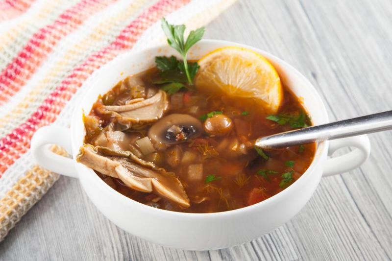 Рецепт солянки с грибами